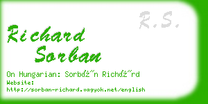 richard sorban business card